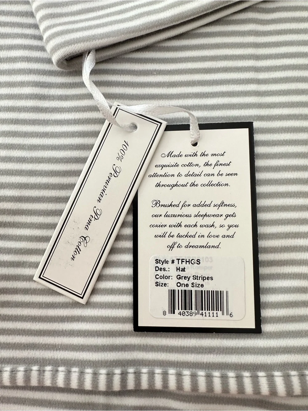 Petite Plume Baby Stripe Hat & Blanket Set 100% Peruvian Pima Cotton